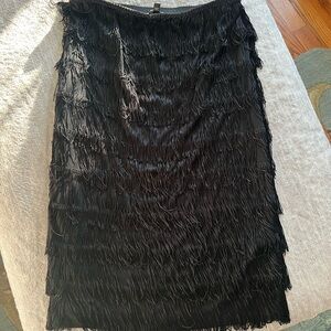 Express Black Fringe Pencil Skirt sz 0